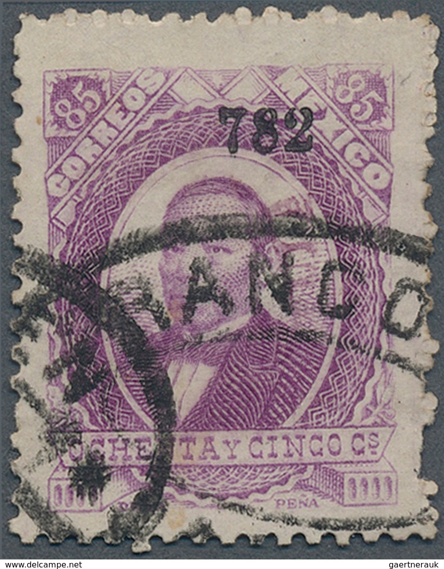12253 Mexiko: 1879 Juarez Foreign Mail 85C. Violet "782" + Lilacarmine TULA, Used Jacala (Sz.1704), Scott - Mexiko