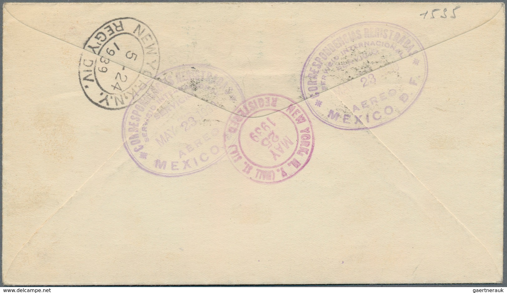 12260 Mexiko: 1939, Airmail Letter Bearing 20 C "SARABIA VUELO MEXICO - NUEVA YORK" + 2x 10 C Sent Registe - Mexiko