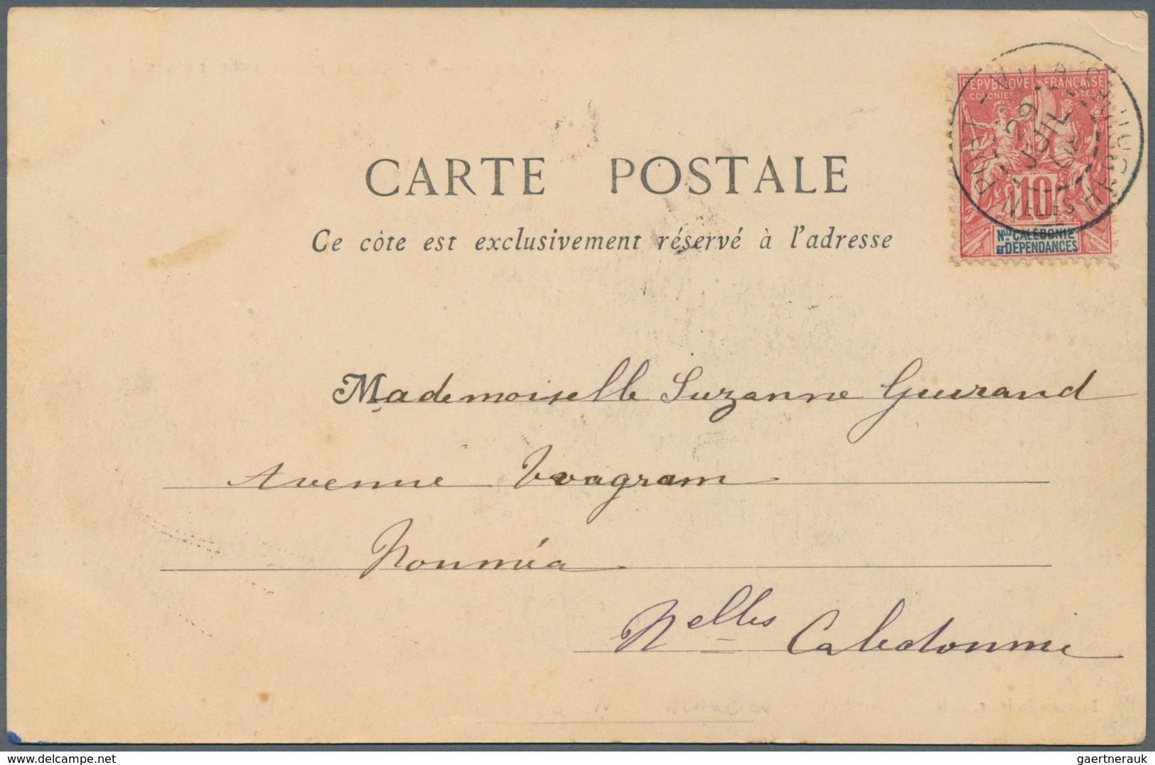 12276 Neue Hebriden: 1908. Picture Post Card Addressed To Noumea Bearing New Caledonia Yvert 60, 10c Rose - Sonstige & Ohne Zuordnung