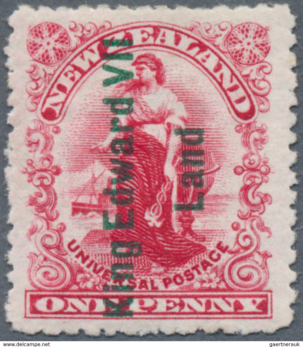 12301 Neuseeland: 1908, New Zealand Stamp With Vertical Overprint "King Edward VII Country", Unused. ÷ 190 - Neufs