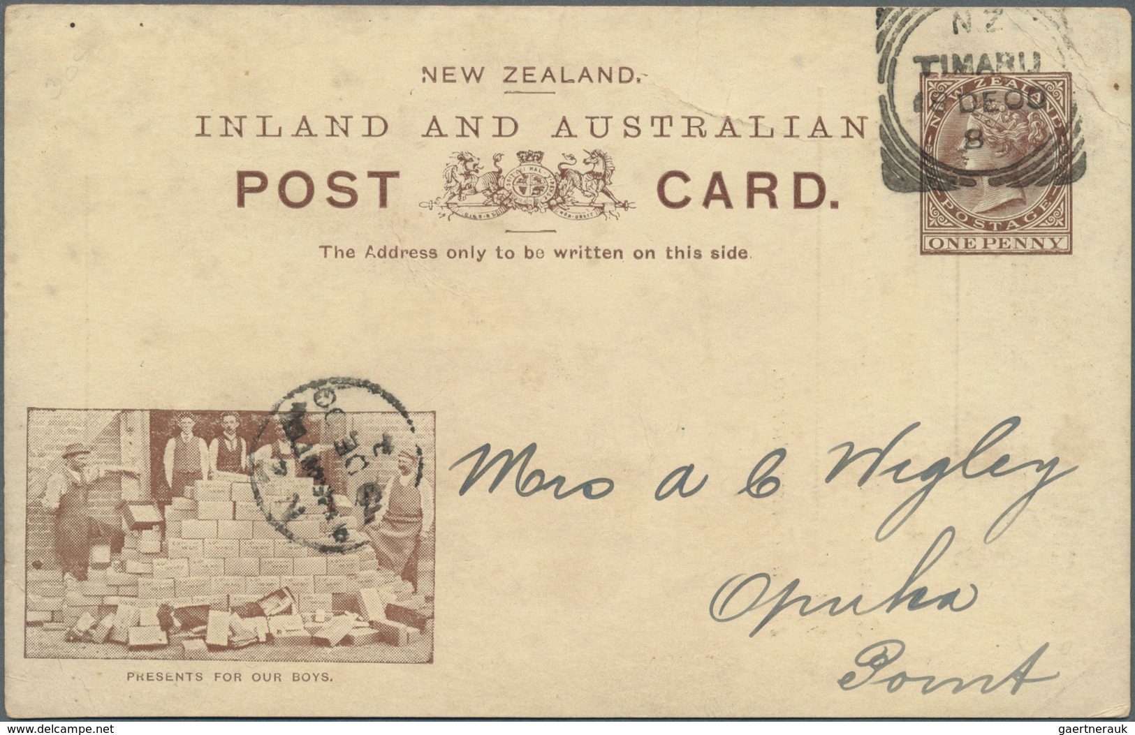 12309 Neuseeland - Ganzsachen: 1900/1902, Three QV Pictorial Stat. Postcards Incl. 1d. Green Uprated With - Entiers Postaux