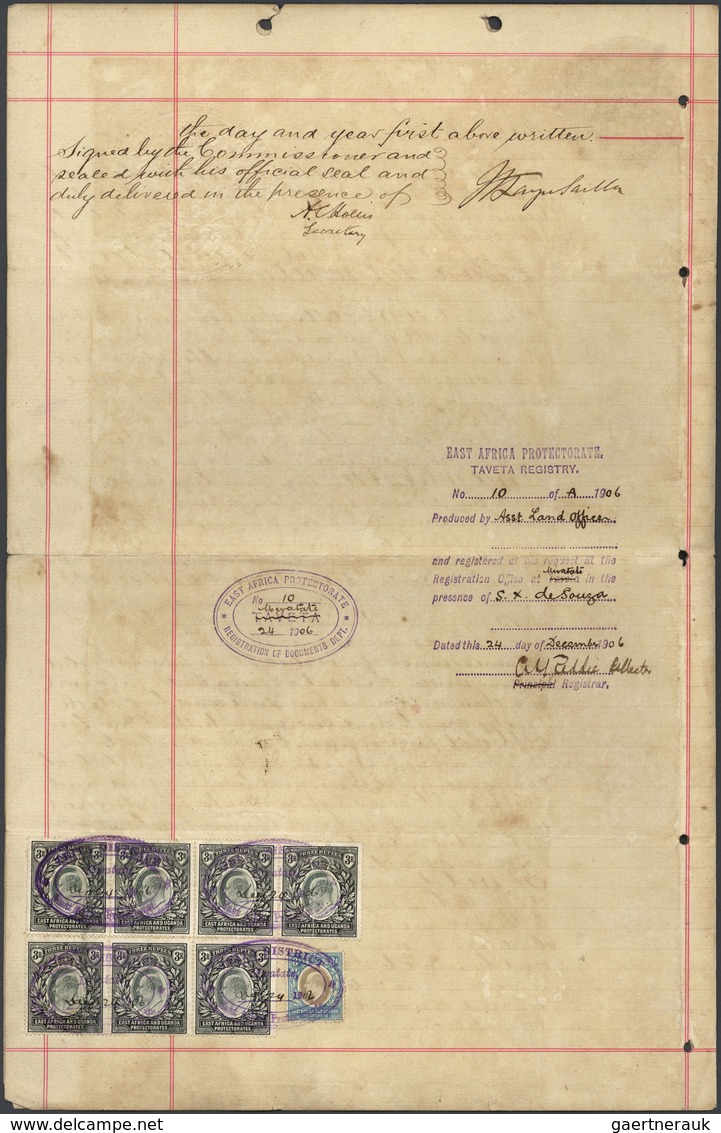 12331 Ostafrikanische Gemeinschaft: 1906 Indenture Between Lieutenant Colonel James Hayes SADLER C.B., His - Britisch-Ostafrika