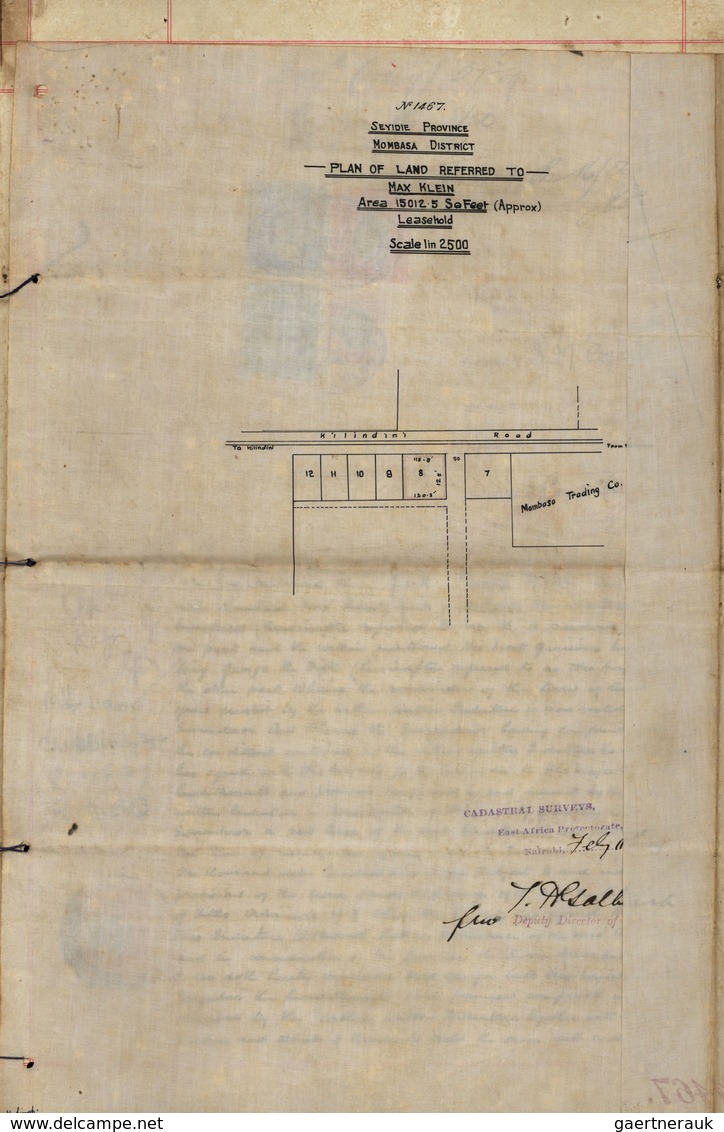 12332 Ostafrikanische Gemeinschaft: 1909 Complete Indenture Between "His Most Gracious Majesty King Edward - Britisch-Ostafrika