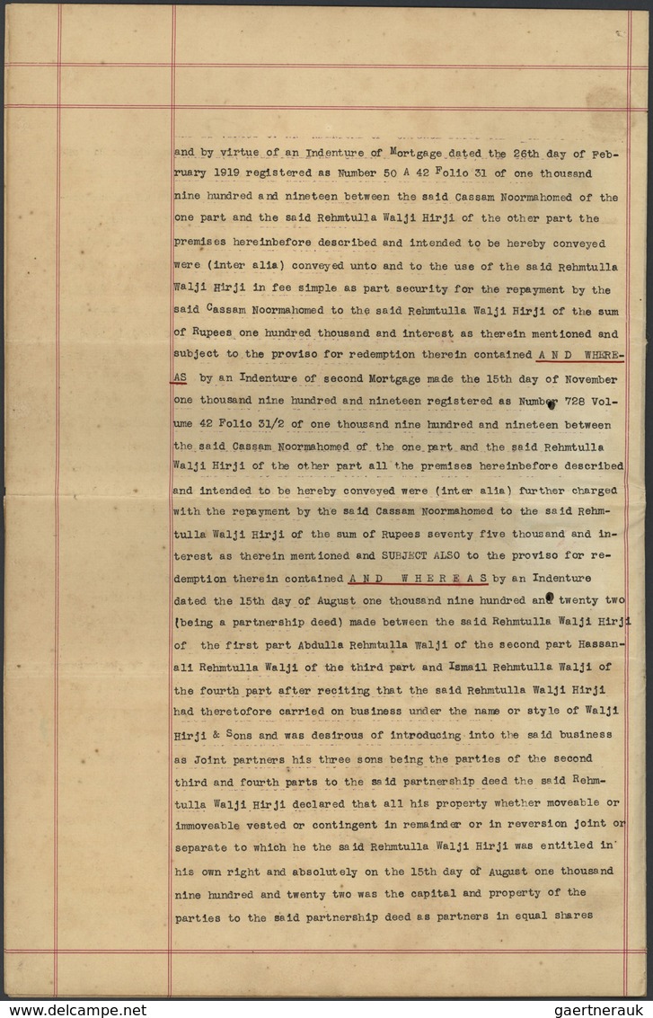 12338 Ostafrikanische Gemeinschaft: 1923 Complete Indenture Franked 1922 KGV. £50, £10, £5(2) And £1 All T - Britisch-Ostafrika