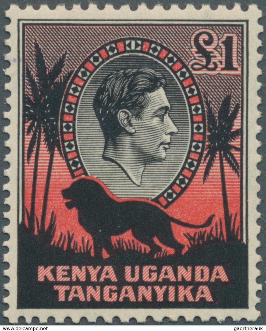 12345 Ostafrikanische Gemeinschaft: 1938, KGVI 1 £ Black/red With Rare Perforation K11 3/4 : 13, Mint NH, - Britisch-Ostafrika