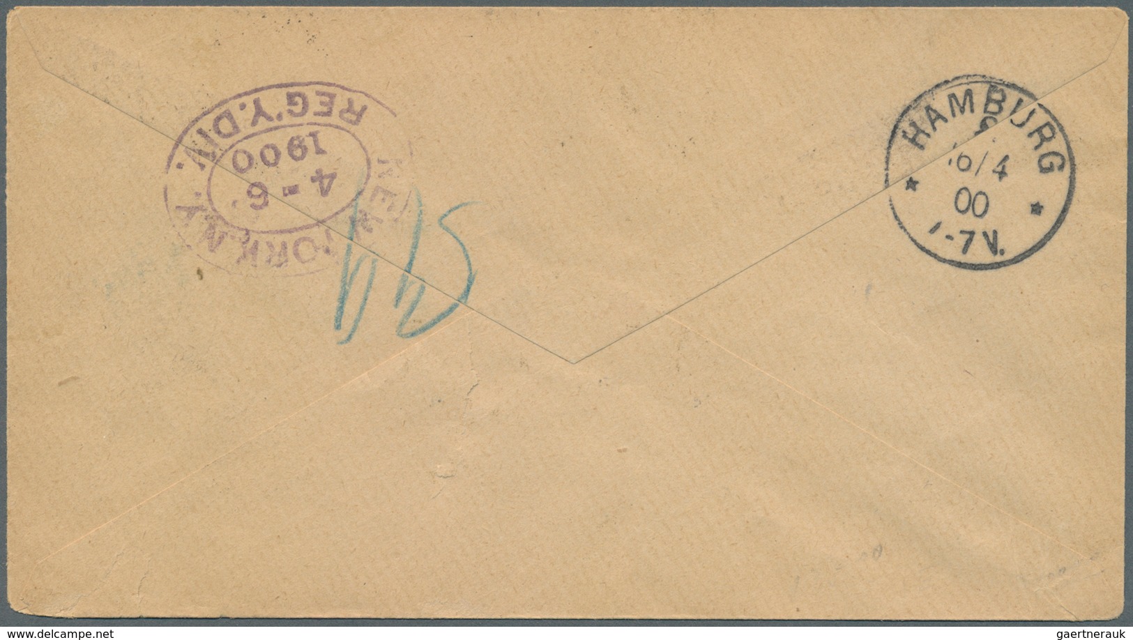 12351 Panama: 1900, 2 C. Rose, A Vertical Strip-5 Tied Duplex "AGENCIA POSTAL NACIONAL 24 MAR 1900" And Re - Panama