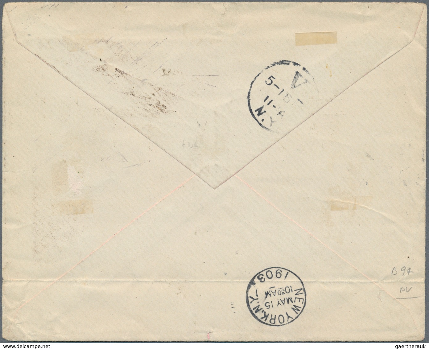 12352A Panama: 1903, 20c. Lilac, Single Franking On Cover From "PANAMA 7 MAY 1903" To New York With Arrival - Panama