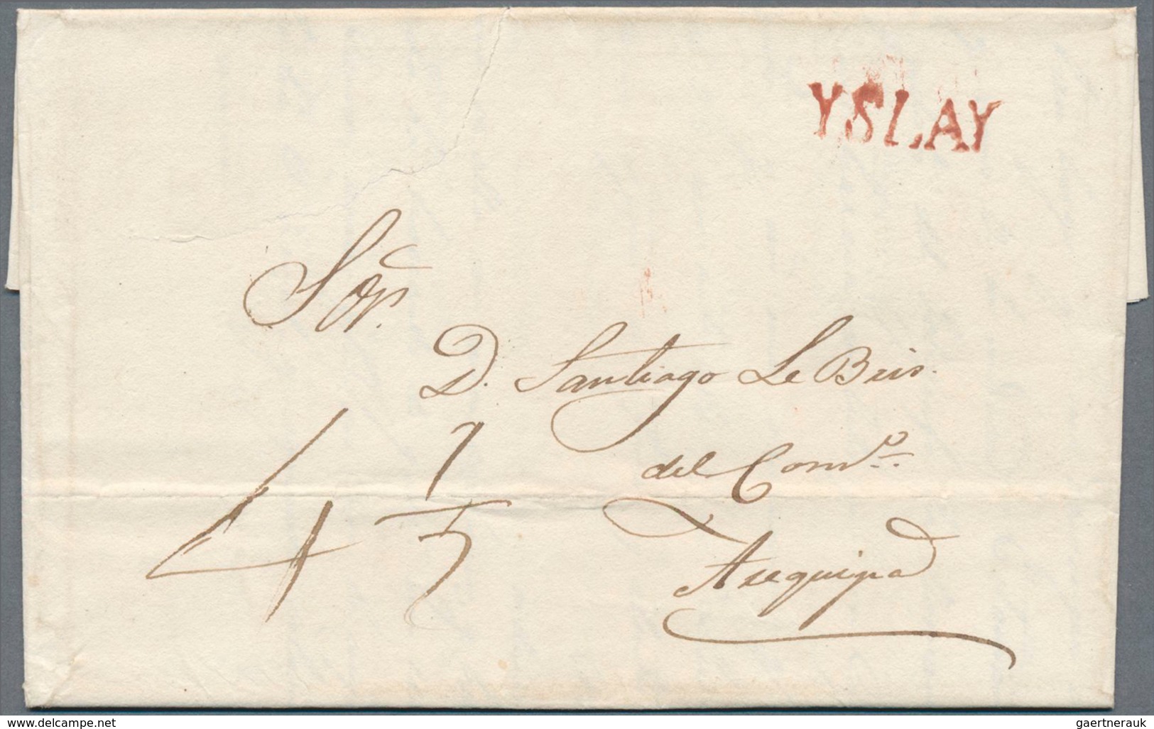 12359 Peru: 1800/1831, Three Complete Folded Letters With One-liner LIMA (in Black) To Trujillo, TACNA And - Peru