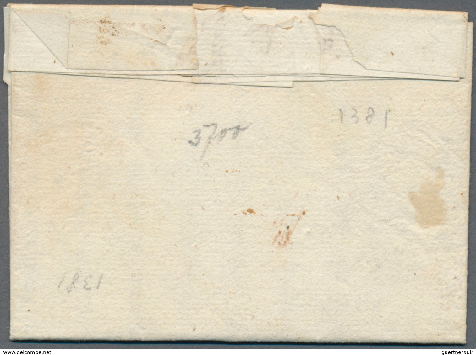 12359A Peru: 1815, "MAGES", Clear Strike Of Red Straight Line On Pre-philatelic Letter With Complete Messag - Peru