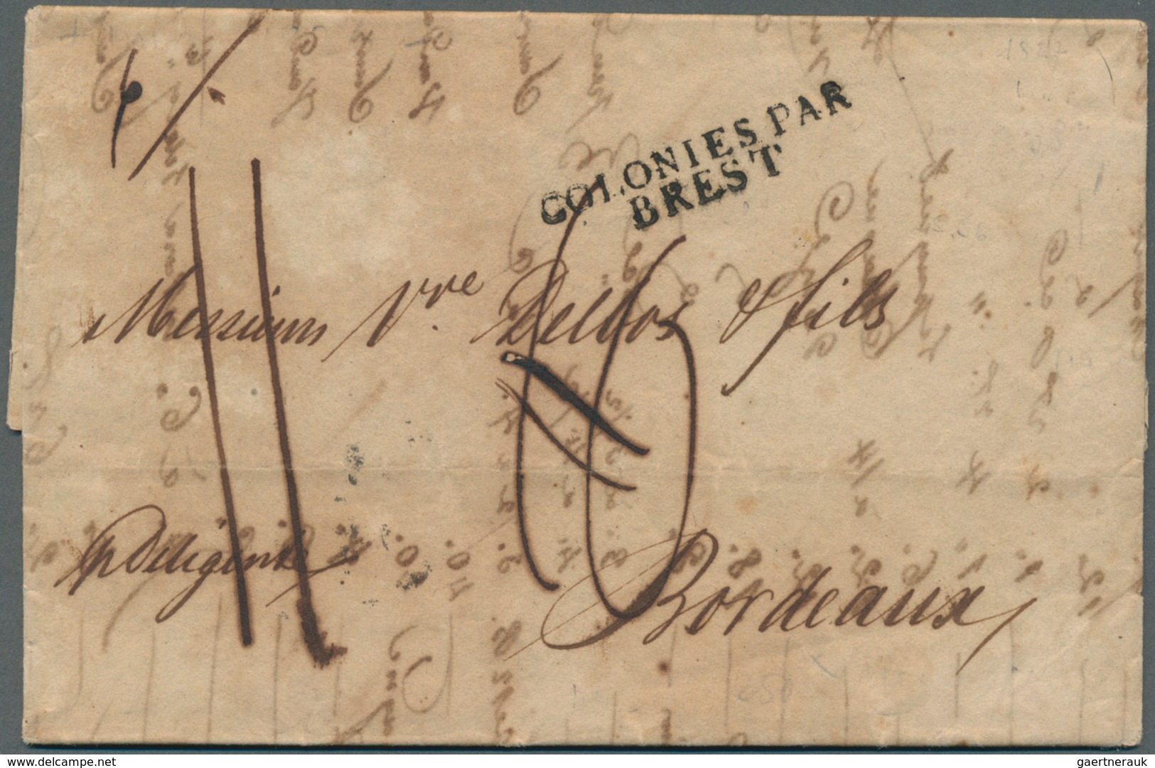 12361 Peru: 1826, Complete Folded Letter Cover From LIMA, Dated July 28th 1826, Sent To Bordeaux In France - Pérou