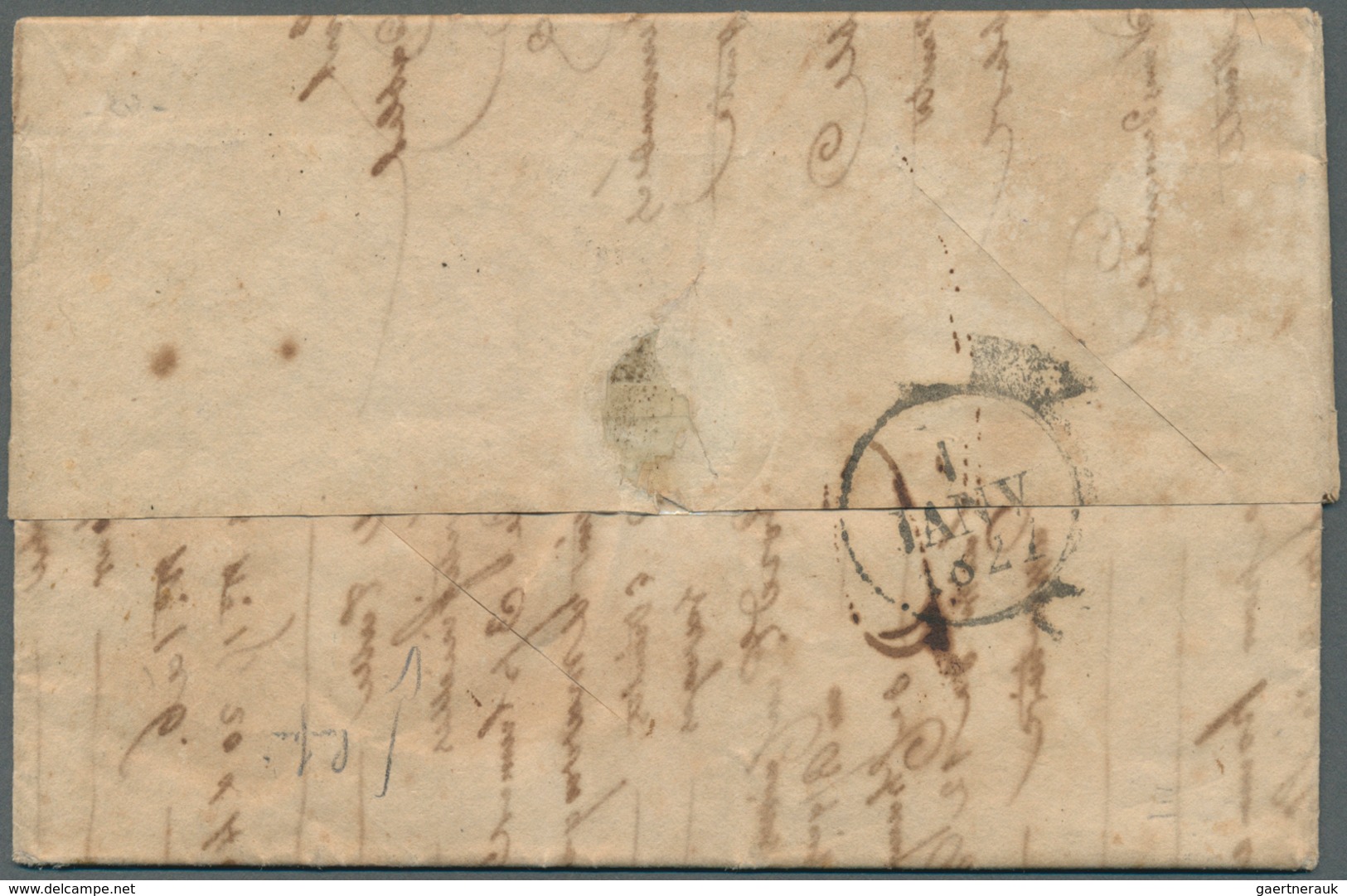 12361 Peru: 1826, Complete Folded Letter Cover From LIMA, Dated July 28th 1826, Sent To Bordeaux In France - Peru