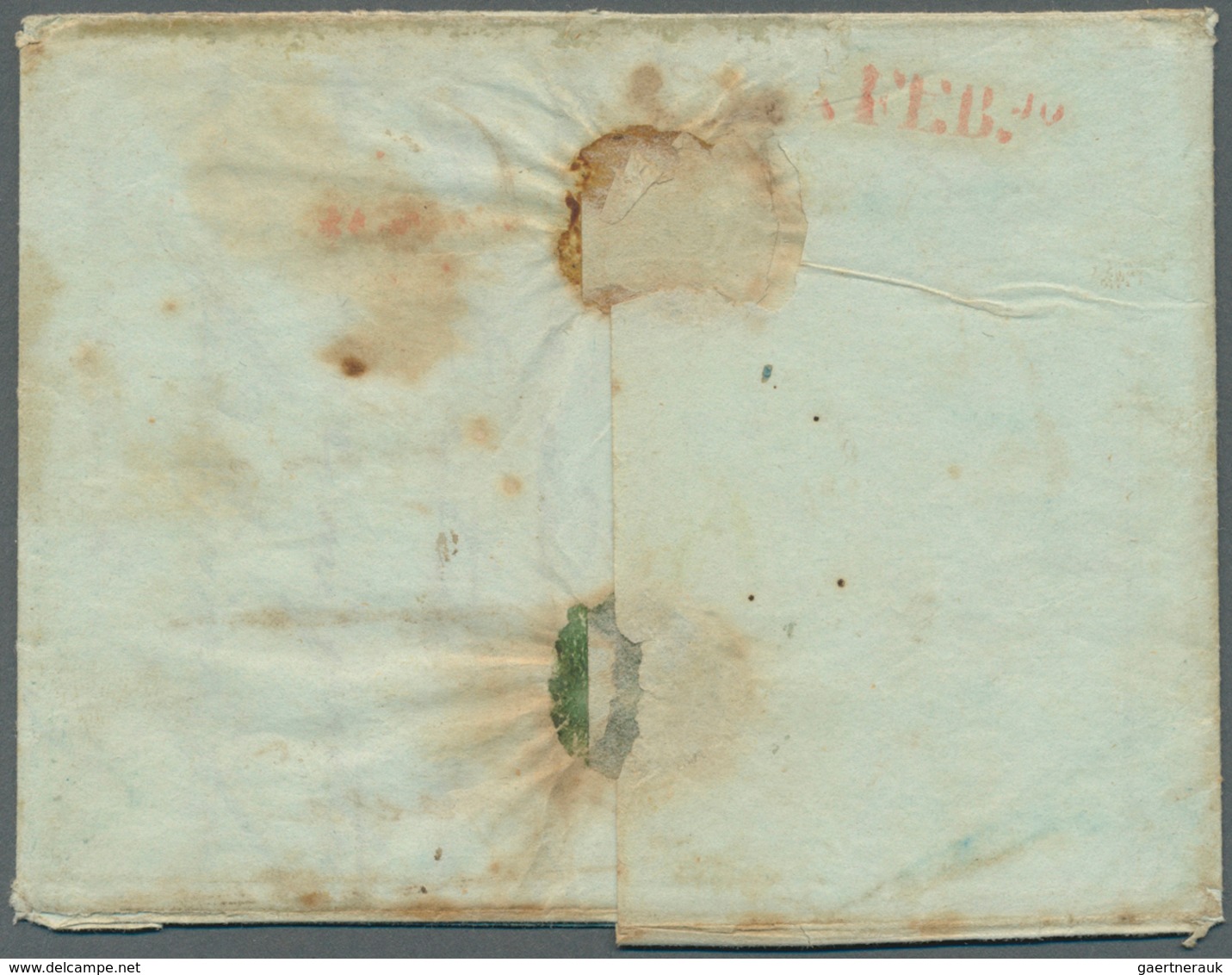 12362 Peru: 1847, Complete Folded Letter Cover From LIMA, Dated Oct. 23th 1847, Sent To Genova In Italy. O - Peru