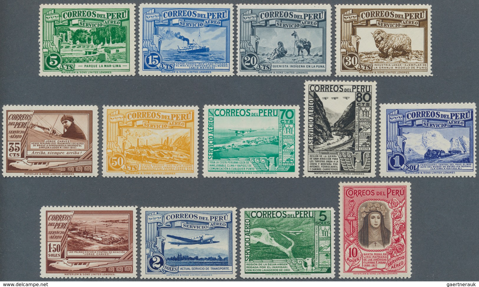 12368 Peru: 1936 AIR Complete Set, Mint Never Hinged, Fresh And Very Fine. (Mi. Ca. 340 ?) - Peru