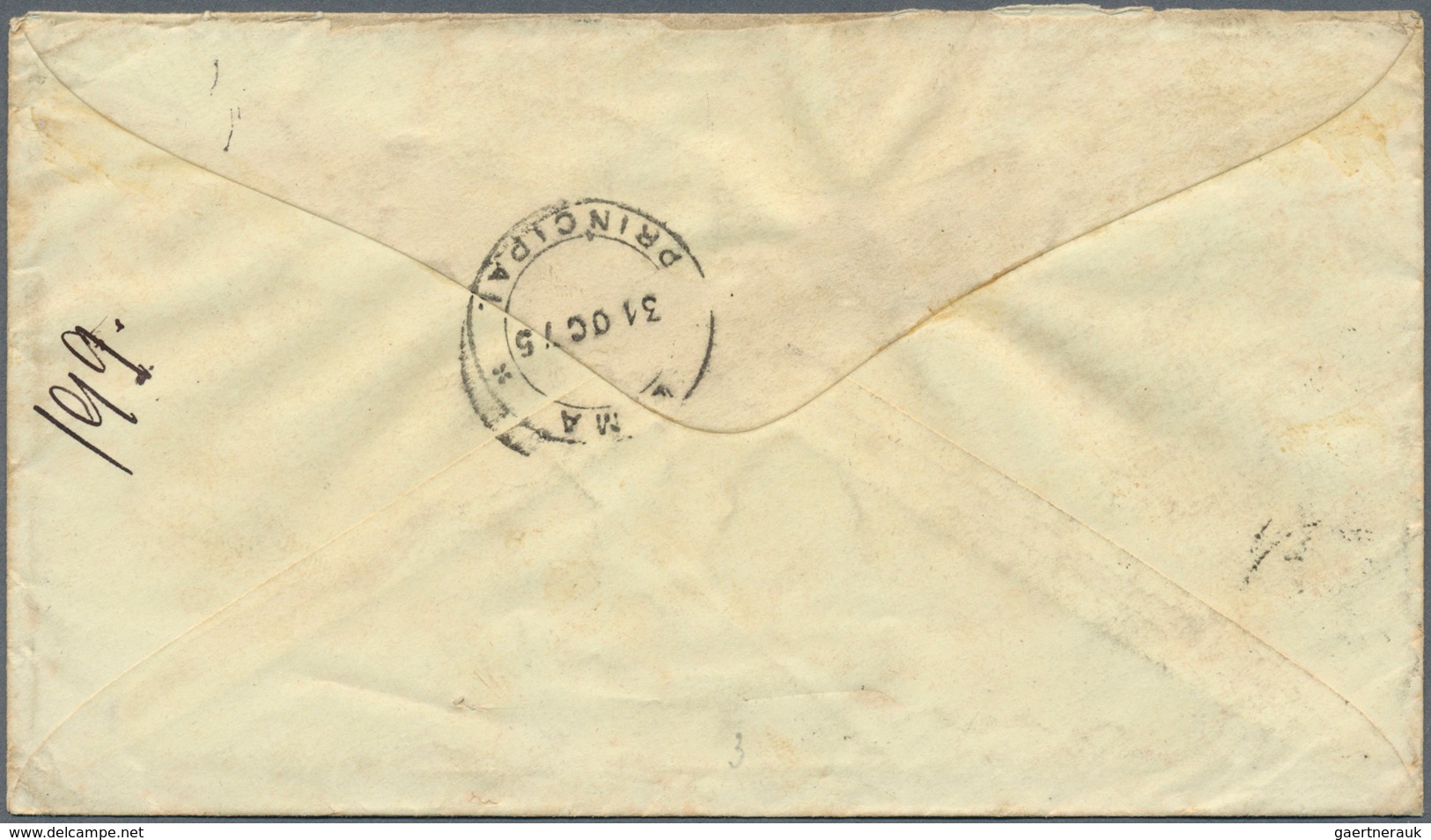 12370 Peru - Ganzsachen: 1875, 10 C Red "coat Of Arms" Postal Stationery Envelope With Cds PIURA / PERU, 2 - Pérou