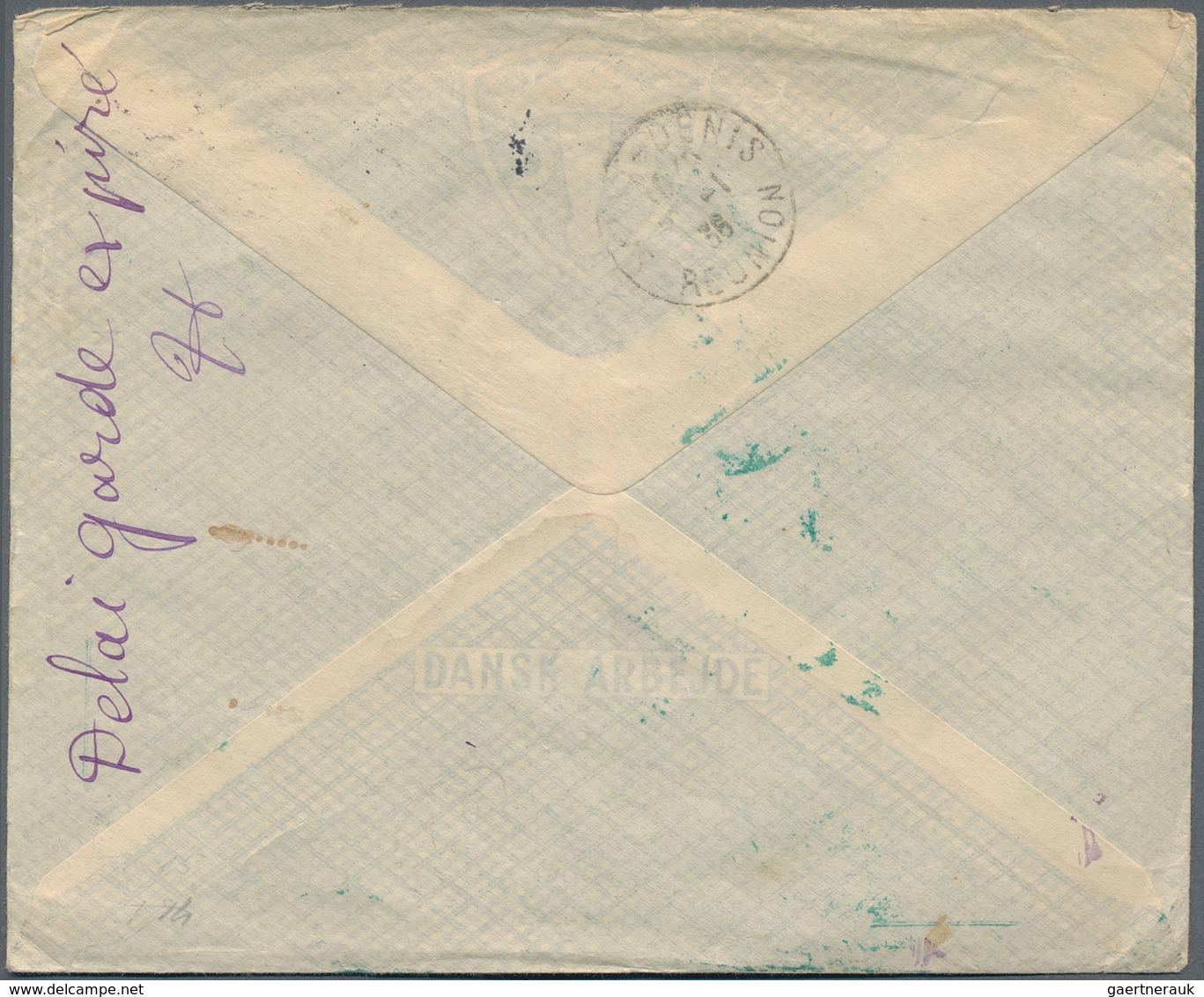 12382 Reunion - Portomarken: 1935, Denmark: Unpaid Cover From KOBENHAVN, 28.12.1935, With Manuscript Note - Portomarken