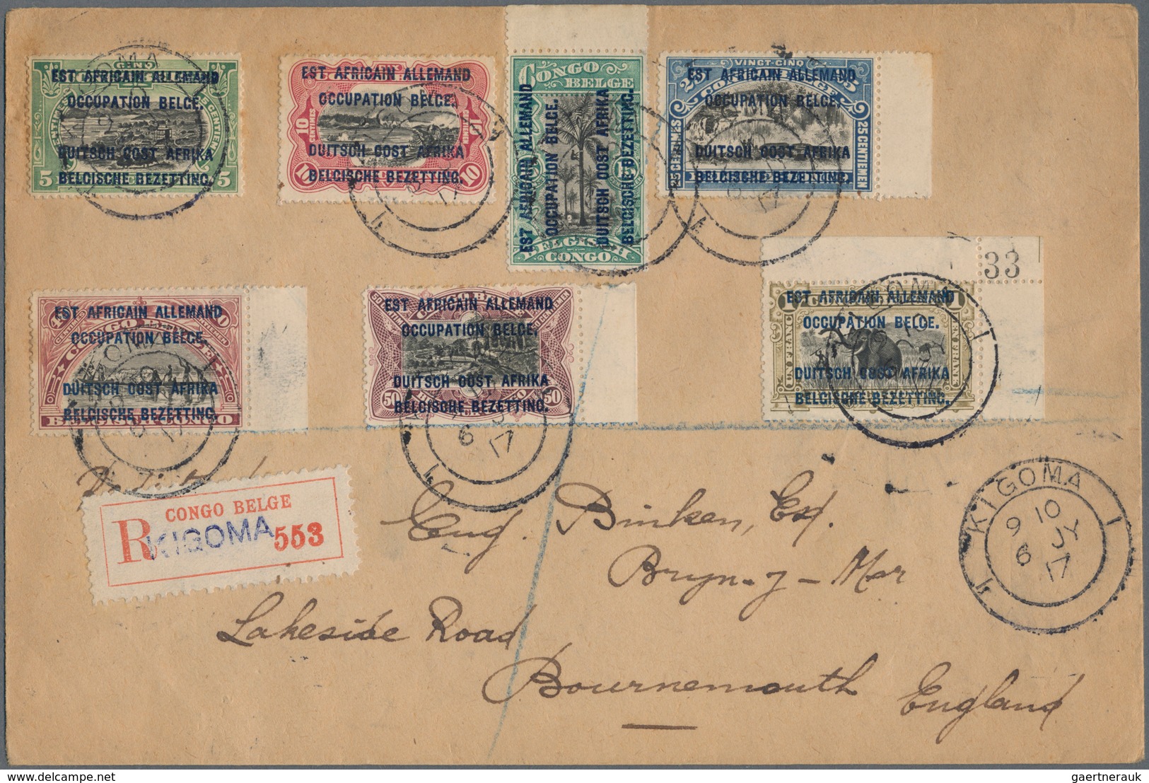 12384 Ruanda-Urundi - Belgische Besetzung Deutsch-Ostafrika: 1917, "Ouvert Par La CENSURE MILITAIRE Kigoma - Lettres & Documents