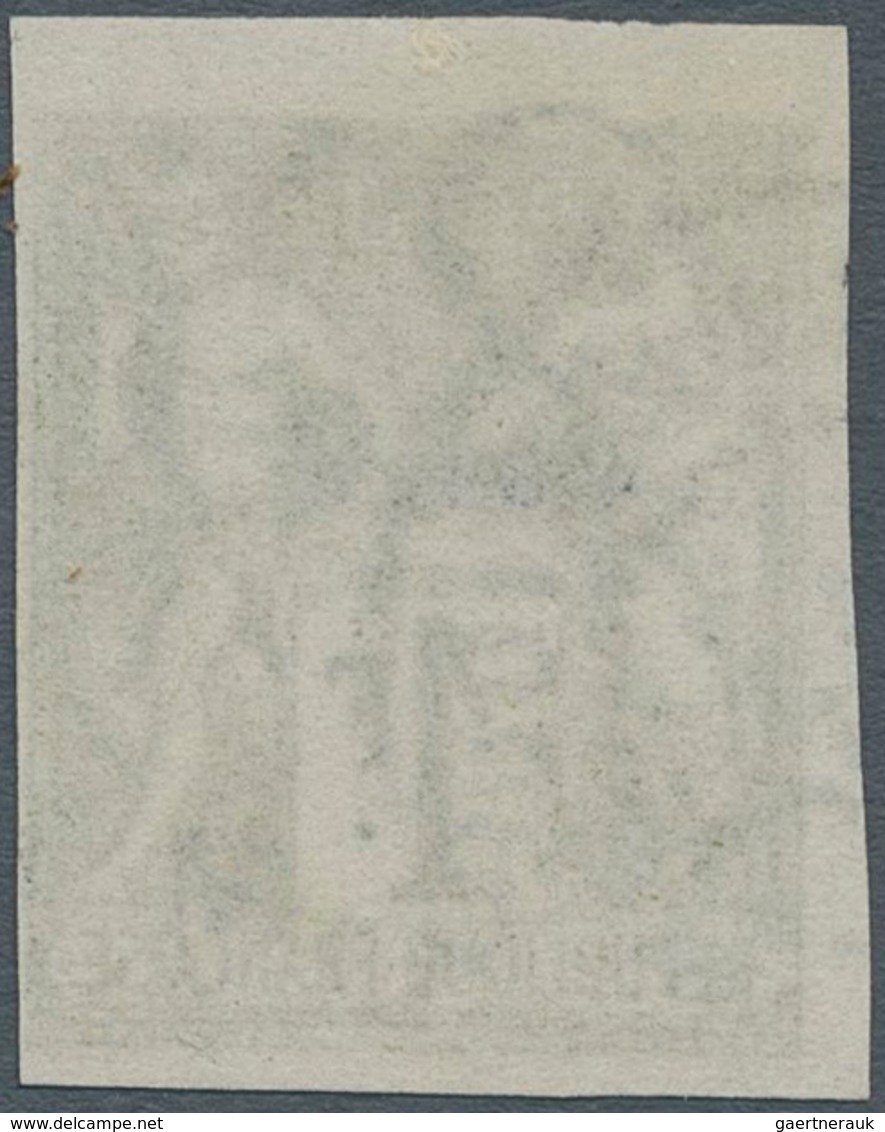 12395 St. Pierre Und Miquelon: 1885, 25 C. Auf 1 Fr. Olive On Yellow Paper, Overrprint Type IV, Good To Wi - Sonstige & Ohne Zuordnung