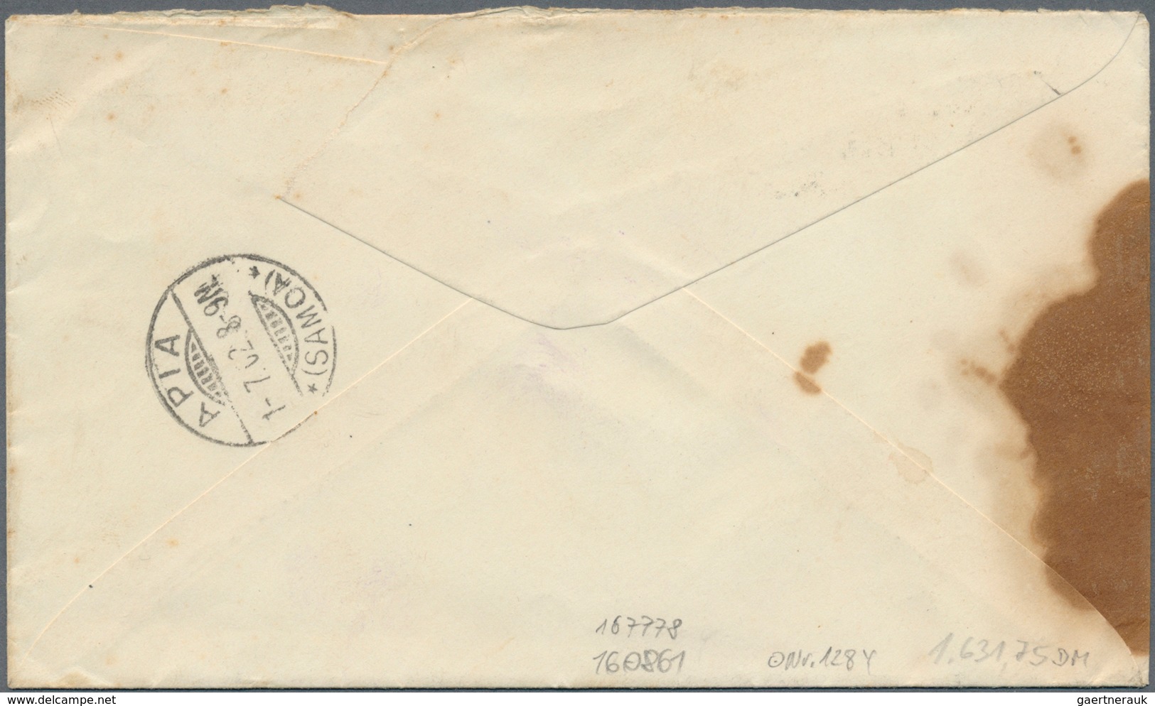 12408 Samoa: 1902 Printed Cover From The "Navy Dept., U.S. Naval Station, TUTUILA' From Pago Pago To Apia - Samoa