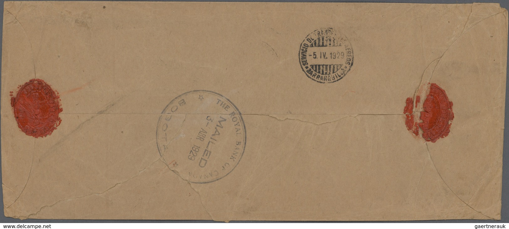 12411 SCADTA - Allgemeine Auslandsausgabe: 1929, Long Formated Envelope With High Franking From BOGOTA To - Sonstige - Amerika