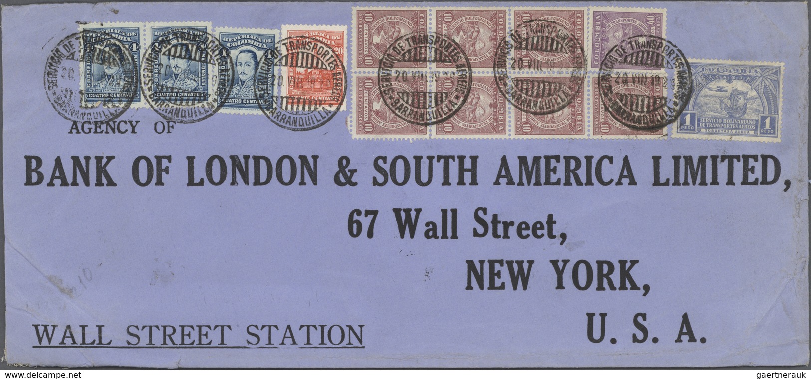 12412 SCADTA - Allgemeine Auslandsausgabe: 1929, Preprinted Bank Letter With High Franking From BARRANQUIL - Sonstige - Amerika