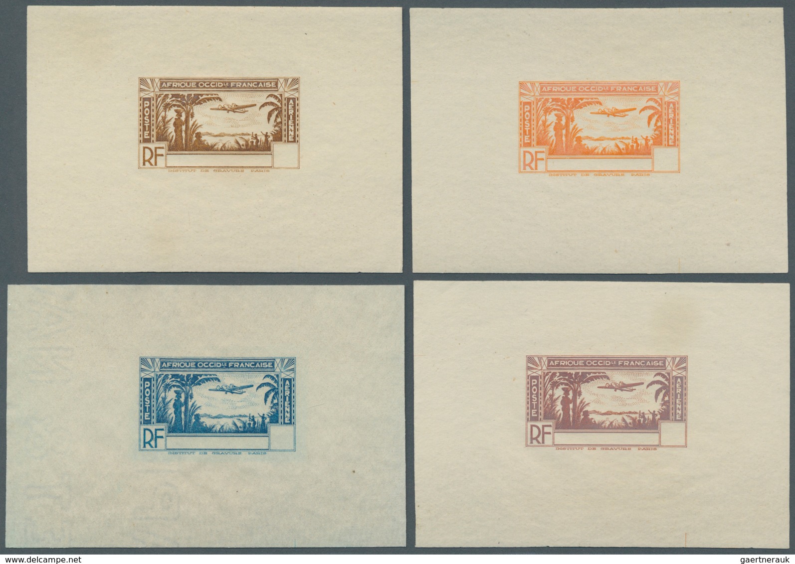 12433 Senegal: 1940, Airmails, Design "Plane And Landscape", Group Of Eight Single Die Proofs In Different - Sénégal (1960-...)