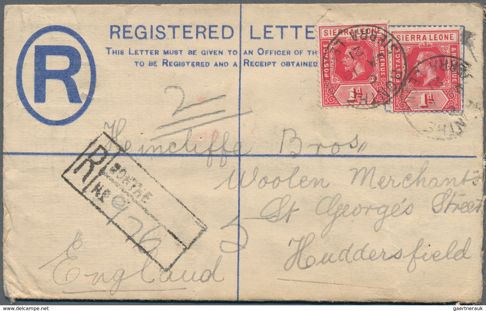 12448 Sierra Leone: 1898/1923, Group Of 3 Stationeries: 2 D Blue QV Registered Pse Uprated With 2 X 2 1/2 - Sierra Leone (1961-...)