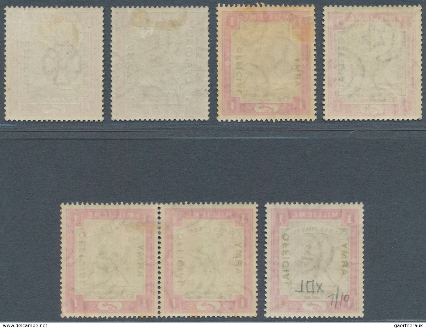 12460 Sudan - Dienstmarken Militär: 1905, Camel Rider 1m. Brown And Carmine With Opt. 'ARMY OFFICIAL' Seve - Soudan (1954-...)