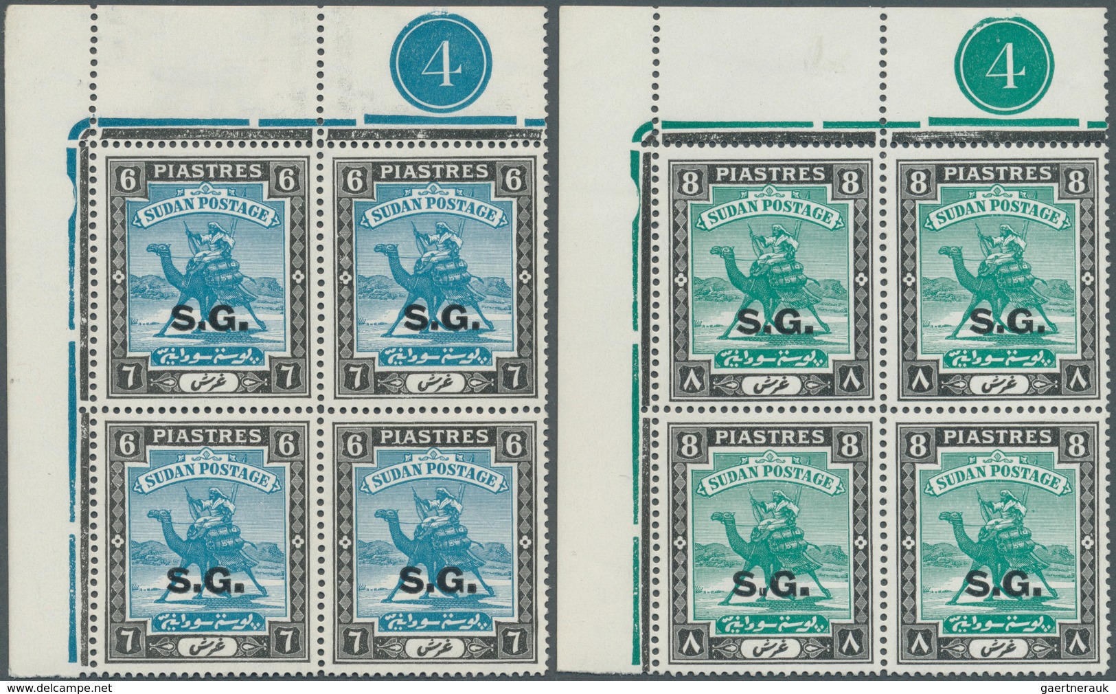 12463 Sudan - Dienstmarken Regierung: 1946, Arab Postman (Camel Rider) Four Different Values Incl. 3pia. R - Soudan (1954-...)