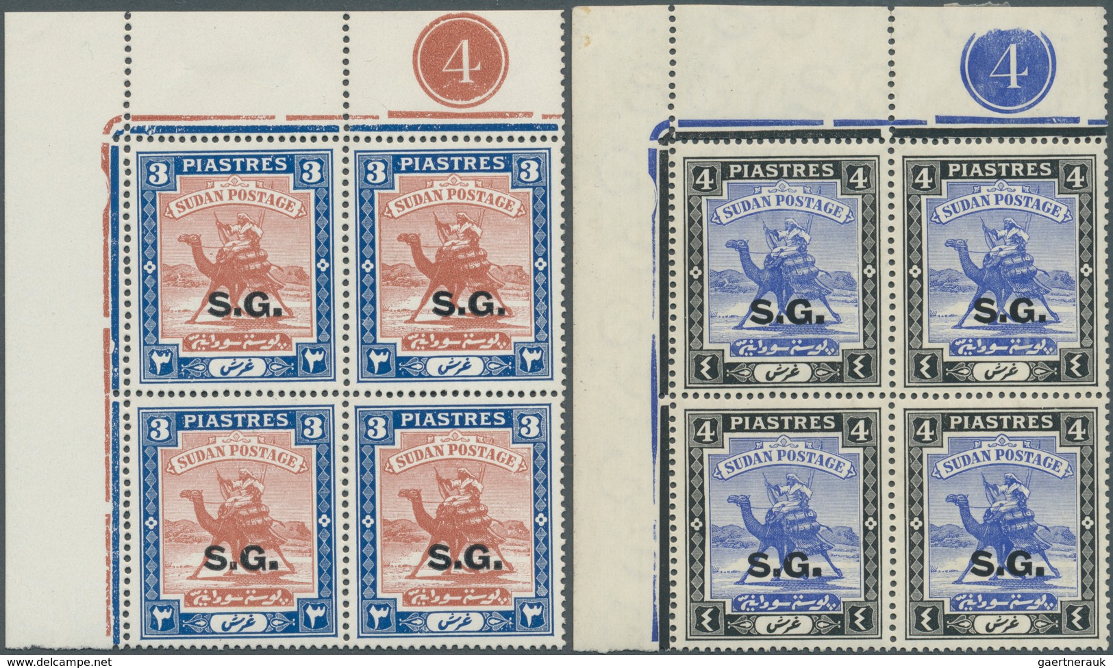 12463 Sudan - Dienstmarken Regierung: 1946, Arab Postman (Camel Rider) Four Different Values Incl. 3pia. R - Soudan (1954-...)