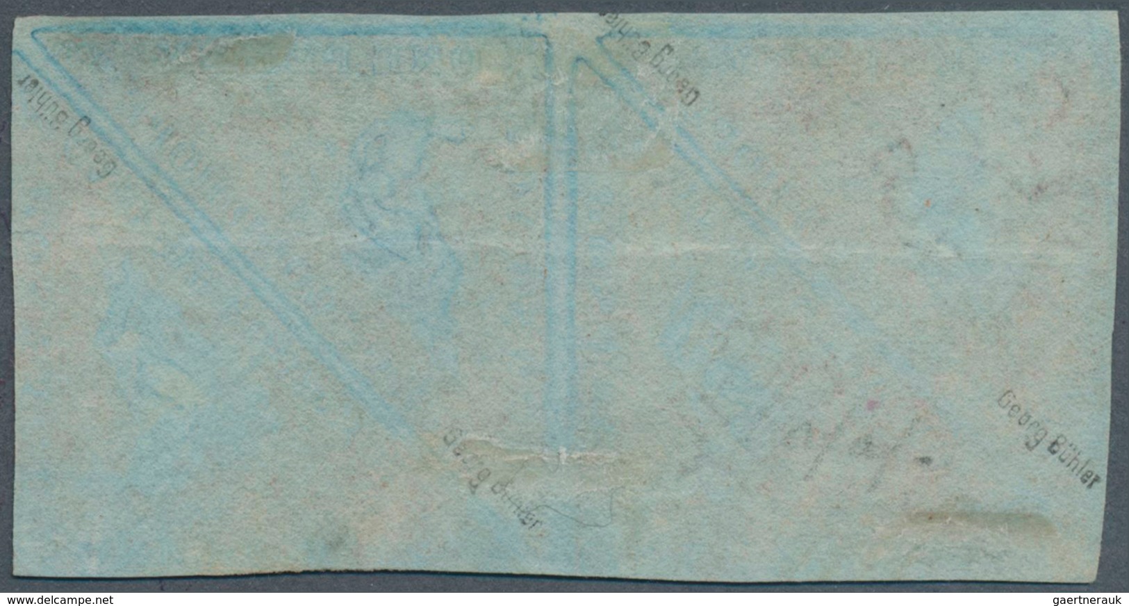 12469 Kap Der Guten Hoffnung: 1853 1d. Pale Brick-red On Blued Paper, Horizontal Block Of Four, Used And C - Kap Der Guten Hoffnung (1853-1904)