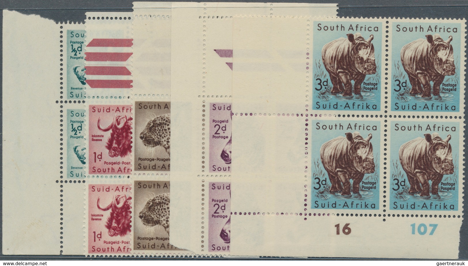 12505 Swaziland: 1956, QE II / Landscapes ½ D To 1 £ Complete Set Of 12 Values In Blocks Of Four, All Mint - Swaziland (...-1967)