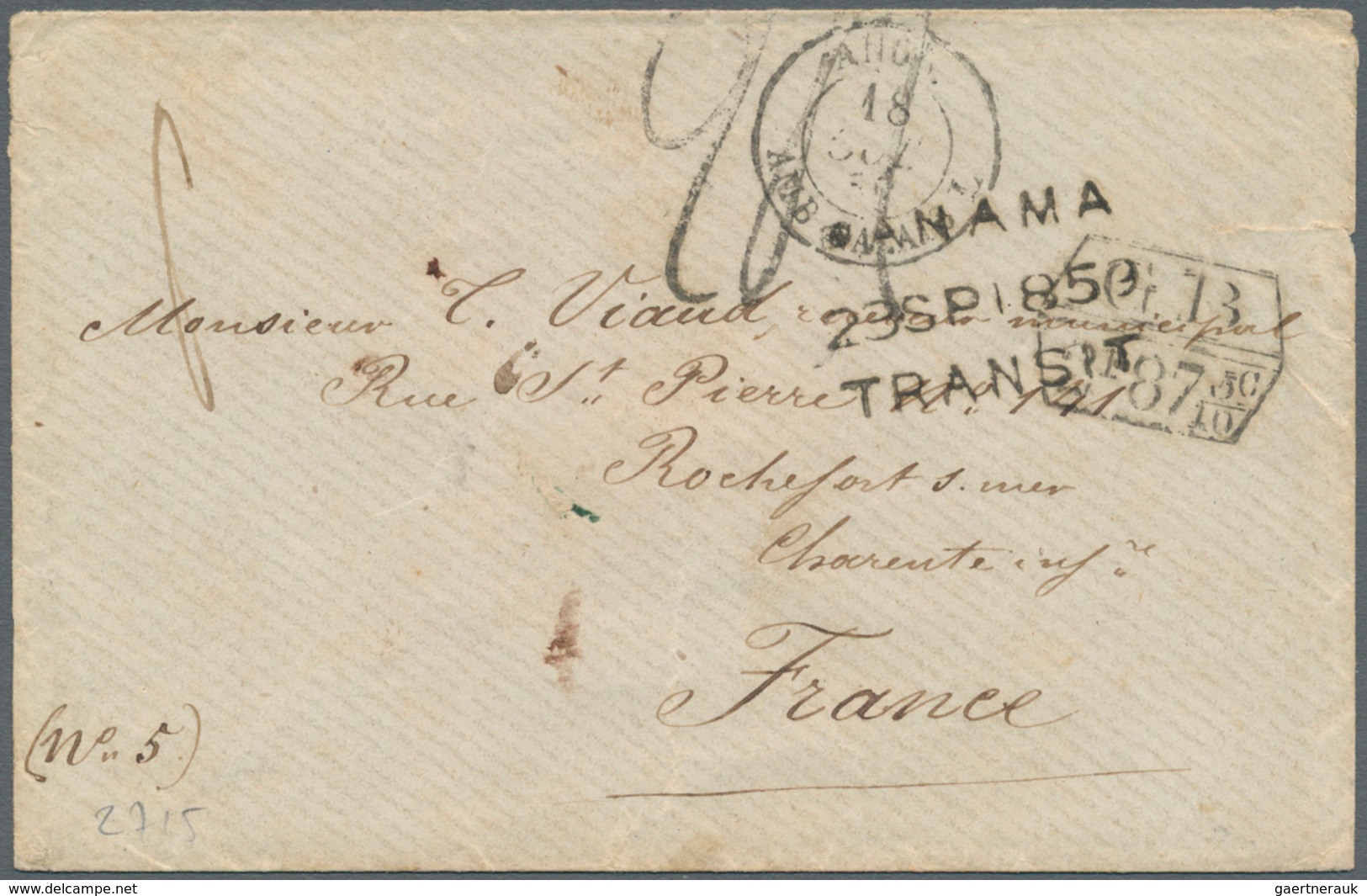 12506 Tahiti: 1859. Envelope (small Tears, Stains) To France From The 'Viaud' Correspondence (No 5) With O - Tahiti