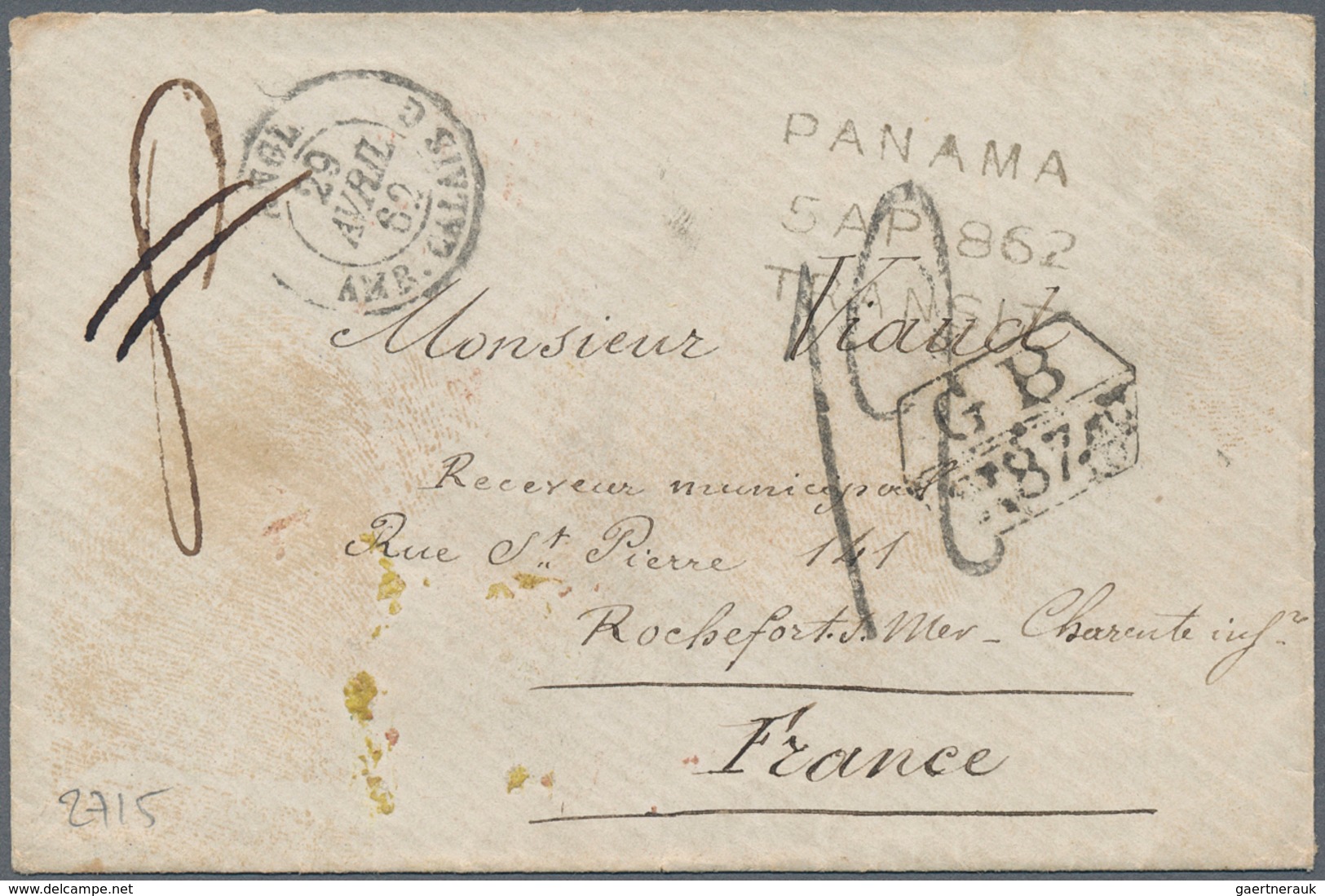 12507 Tahiti: 1862. Envelope To France From The 'Viaud' Correspondence With Octagonal Anglo-French Account - Tahiti