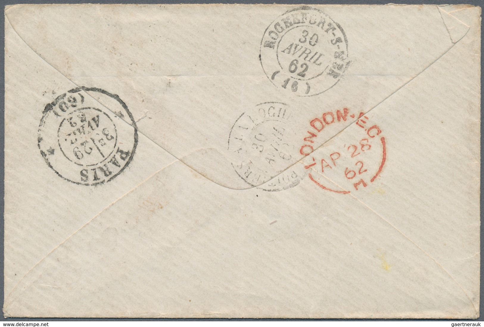 12507 Tahiti: 1862. Envelope To France From The 'Viaud' Correspondence With Octagonal Anglo-French Account - Tahiti