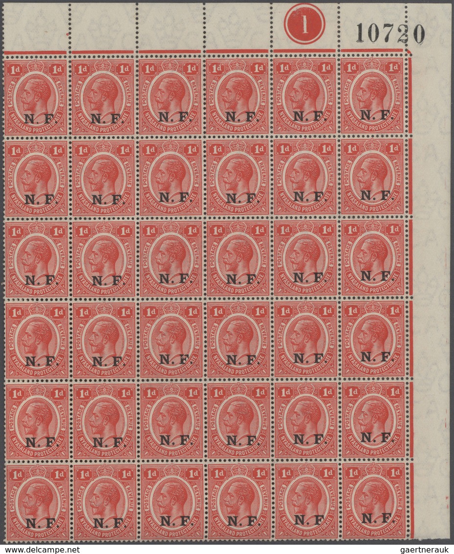 12518 Tanganjika: 1916, NYASALAND-RHODESIAN FORCE: Nyasaland Protectorate KGV Stamps With Opt. 'N.F.' ½d. - Tanganyika (...-1932)