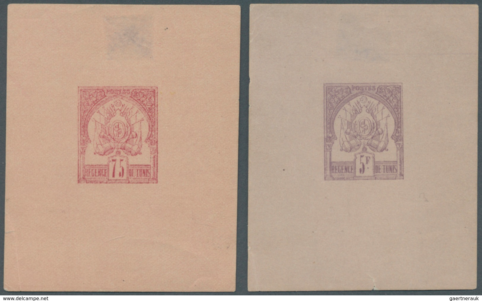 12553 Tunesien: 1888, Coat Of Arms With Plain Background Complete Set Of Eight 1c. To 5fr. In Issued Colou - Tunesien (1956-...)