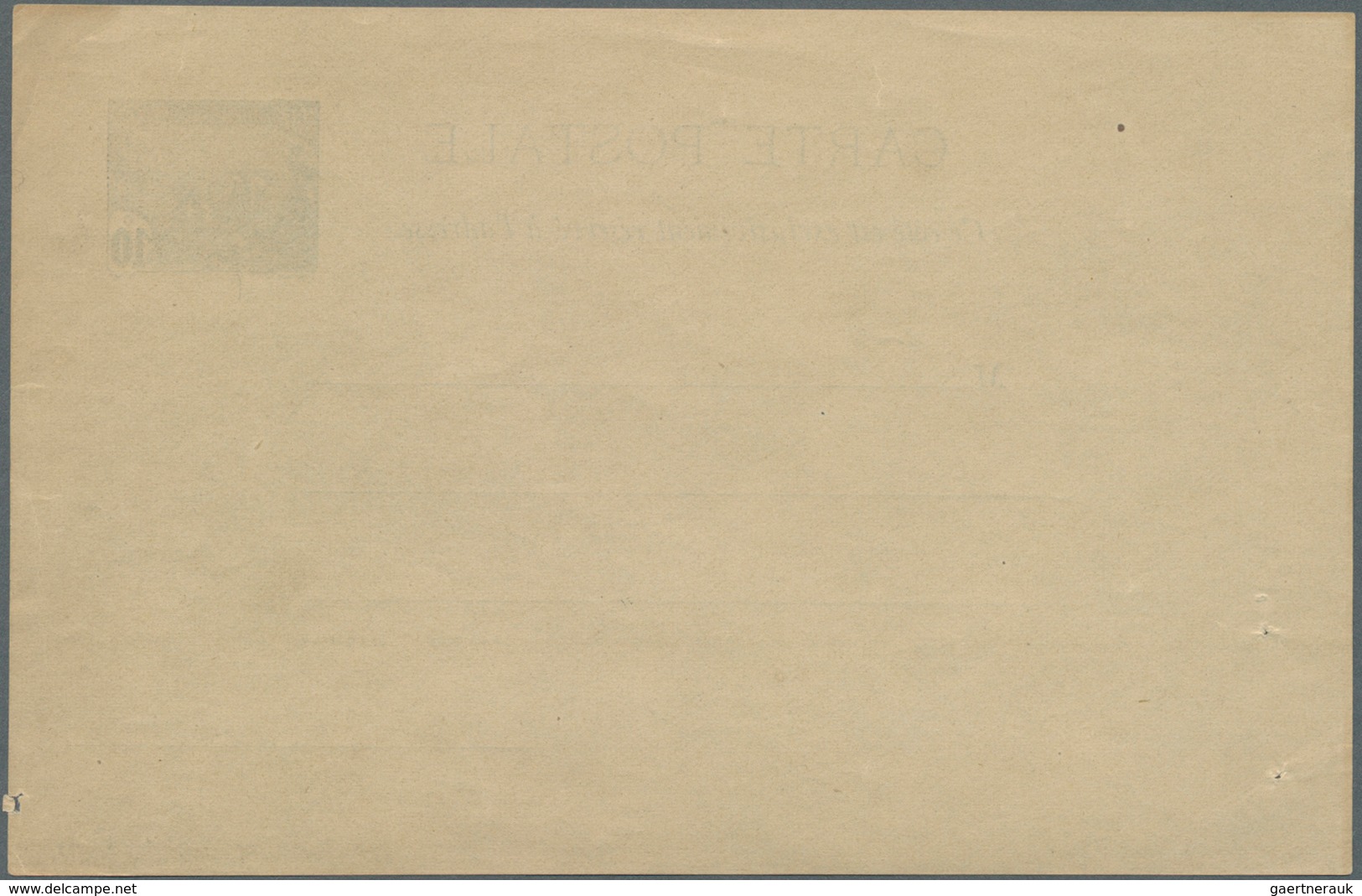 12560 Tunesien: 1906. Essay On Paper For Postcard With Postage Die "Plowmen" 10c Black, No Address Lines, - Tunesien (1956-...)