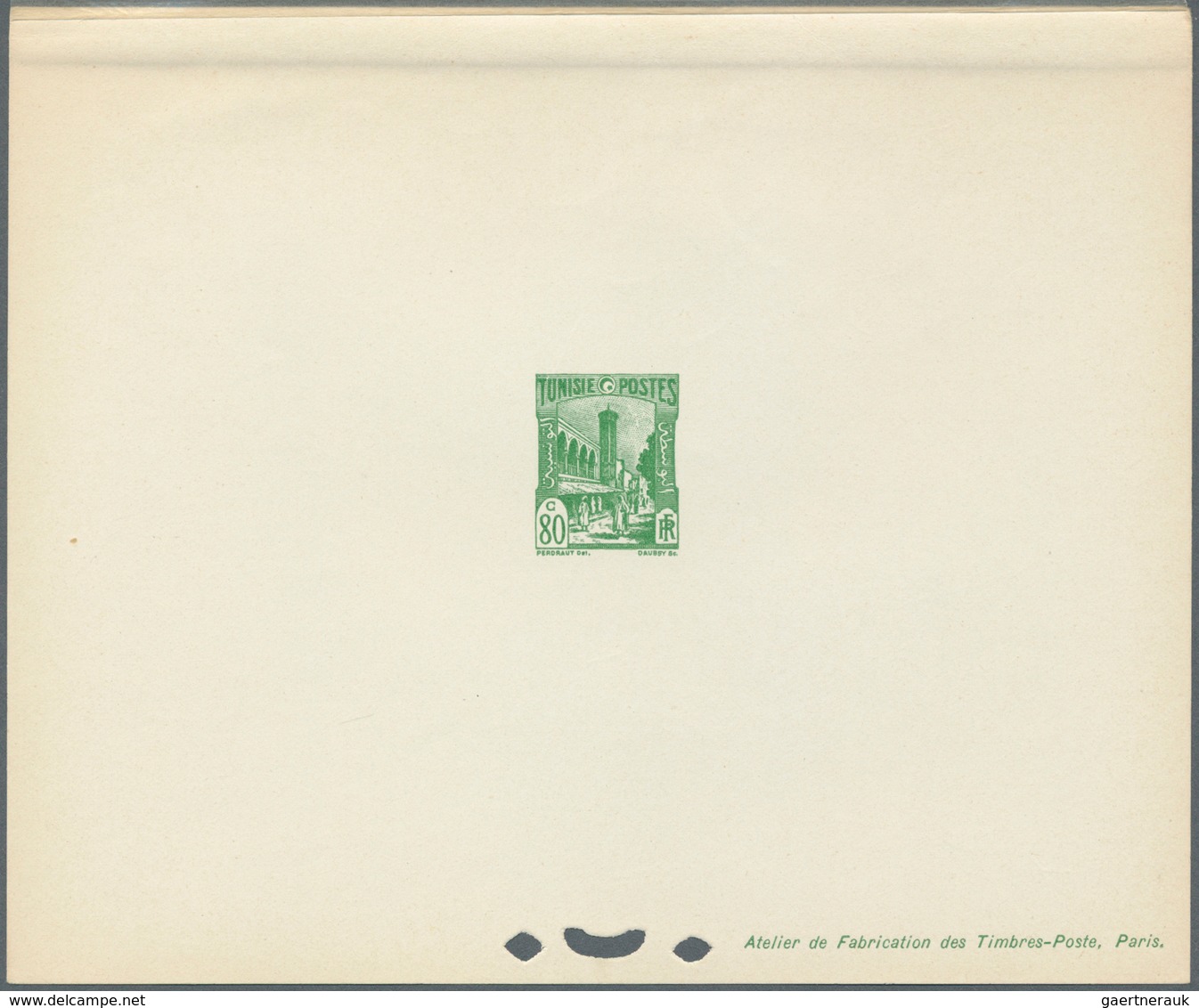 12583 Tunesien: 1940/1948, Definitives "Views of Tunisia", design "Halfaouine Mosque", group of 17 epreuve