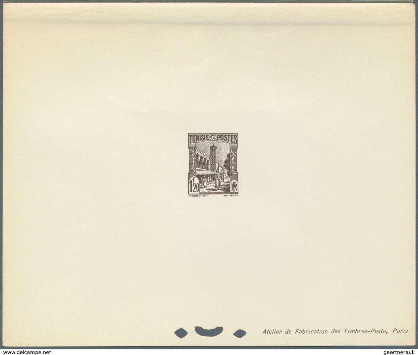 12583 Tunesien: 1940/1948, Definitives "Views of Tunisia", design "Halfaouine Mosque", group of 17 epreuve