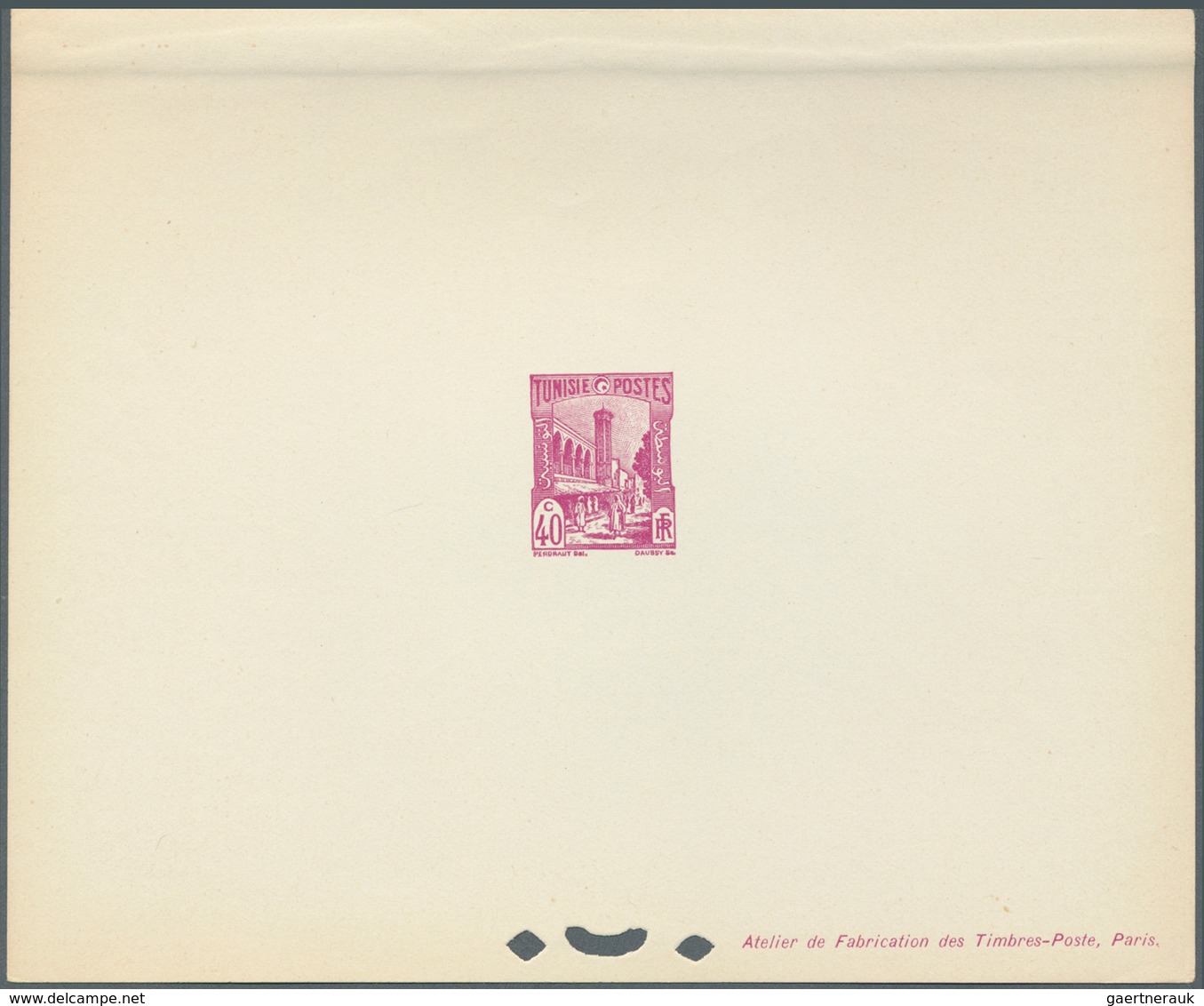 12583 Tunesien: 1940/1948, Definitives "Views of Tunisia", design "Halfaouine Mosque", group of 17 epreuve