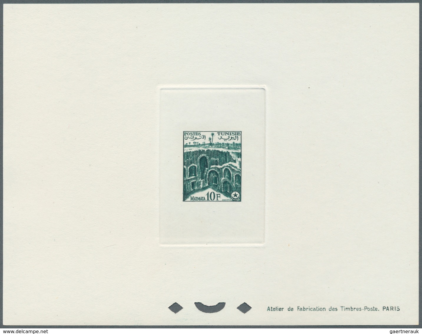 12589 Tunesien: 1956, Definitves "Tourism" (Views o Tunisia), 50c. to 75fr., set of 17 epreuve de luxe and