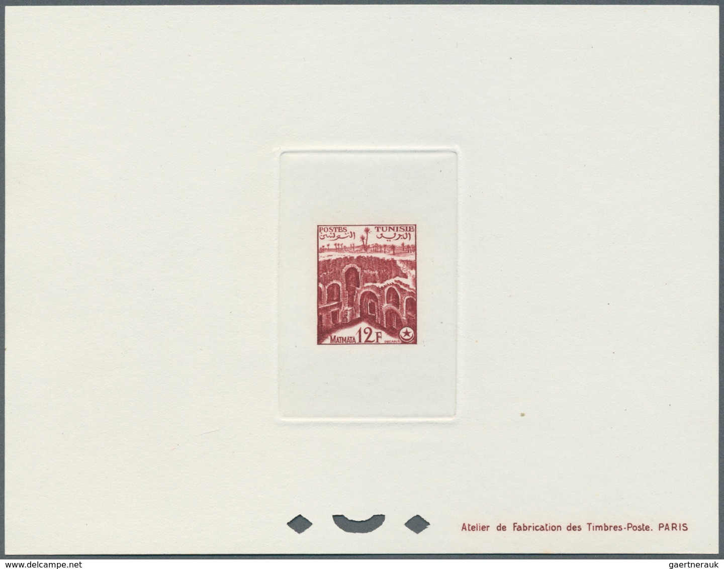 12589 Tunesien: 1956, Definitves "Tourism" (Views o Tunisia), 50c. to 75fr., set of 17 epreuve de luxe and