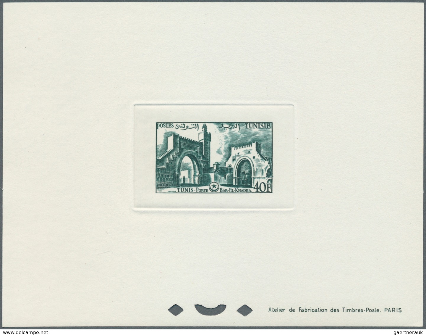 12589 Tunesien: 1956, Definitves "Tourism" (Views o Tunisia), 50c. to 75fr., set of 17 epreuve de luxe and