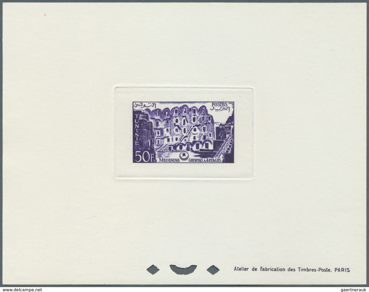 12589 Tunesien: 1956, Definitves "Tourism" (Views o Tunisia), 50c. to 75fr., set of 17 epreuve de luxe and