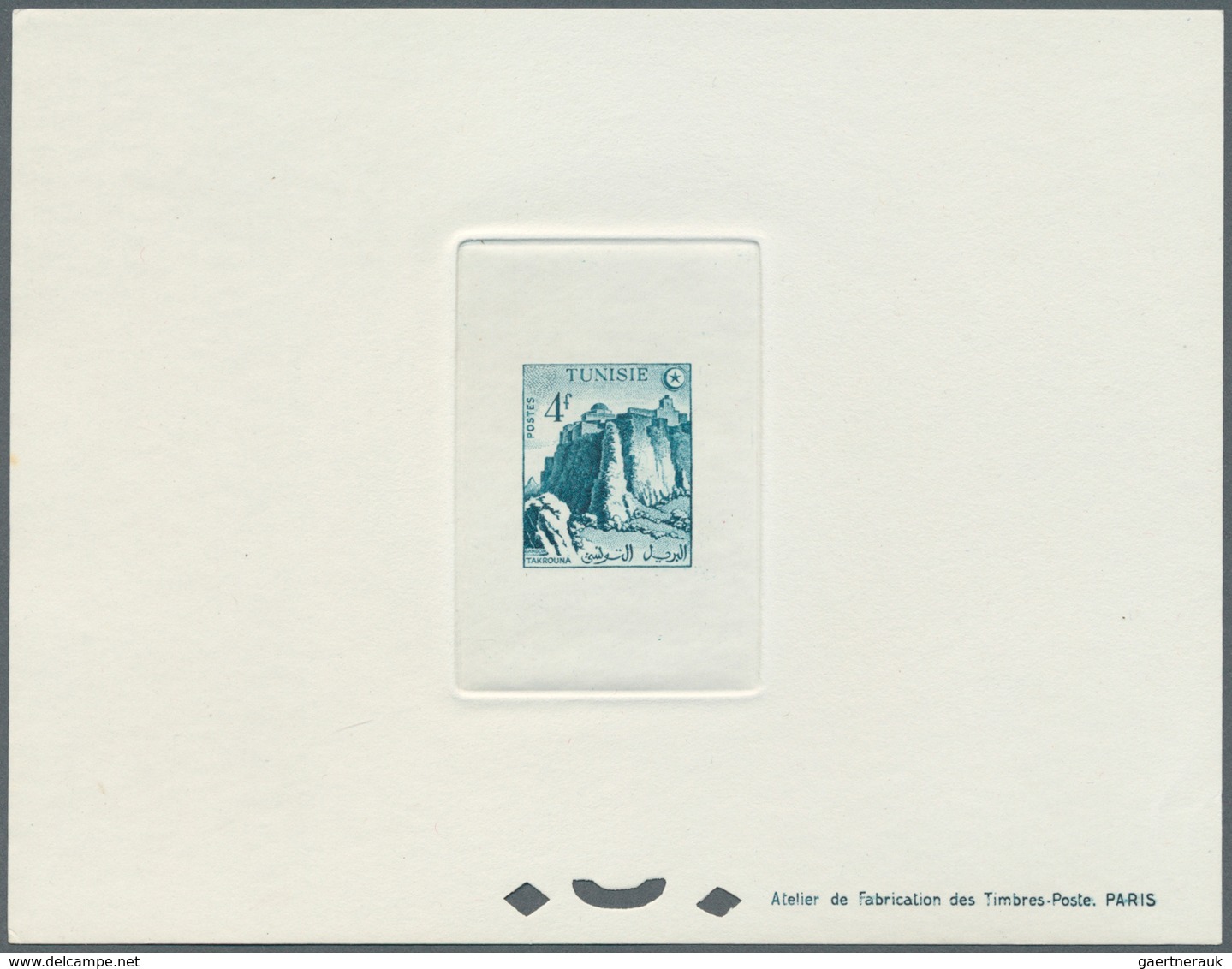 12589 Tunesien: 1956, Definitves "Tourism" (Views o Tunisia), 50c. to 75fr., set of 17 epreuve de luxe and