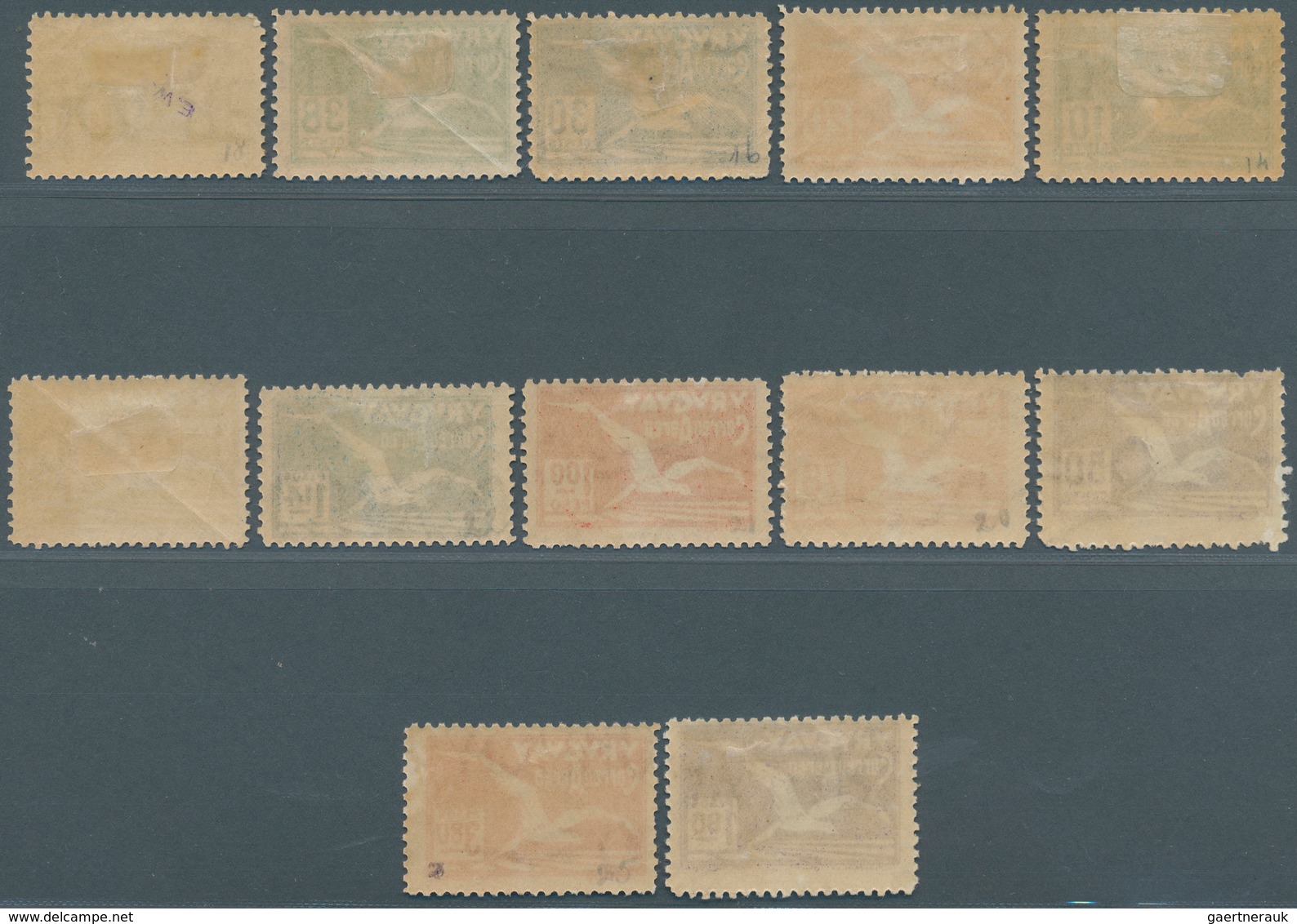 12610 Uruguay: 1928, Airmails 10 C. To 3.80 P., 12 Values Complete, Unused, Fine (Yvert 14/25). - Uruguay