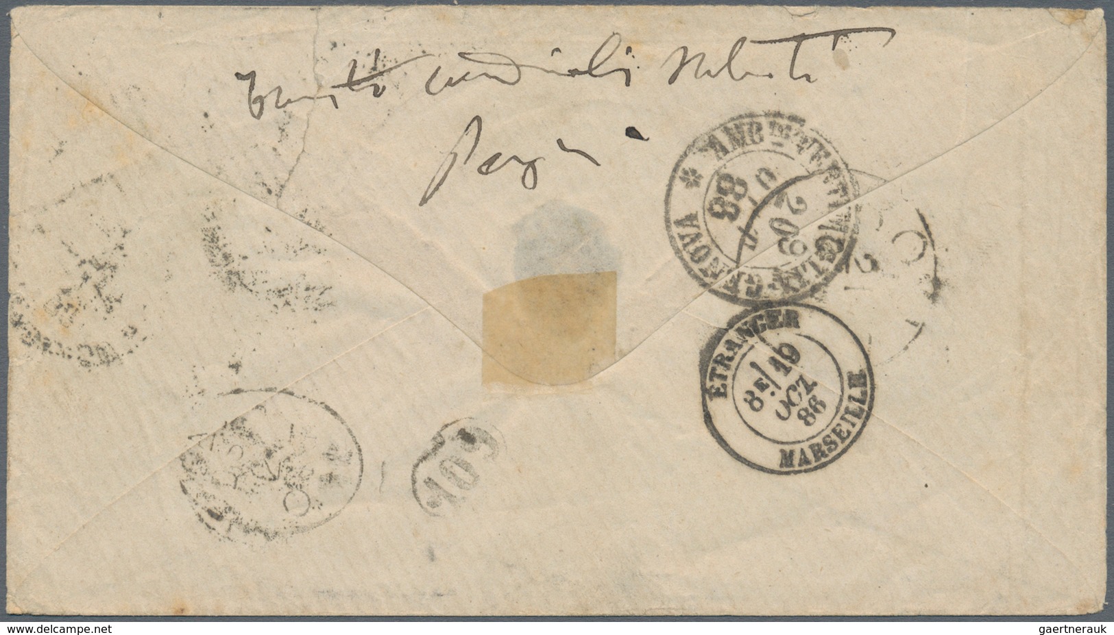 12613 Uruguay - Ganzsachen: 1886, 5 C. Stationery Envelope Uprated With Another 5 C. Stationery Cut Out Se - Uruguay