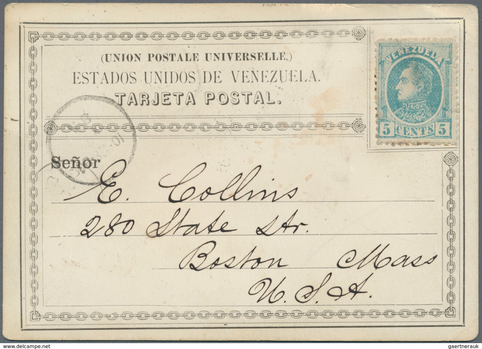 12629 Venezuela - Ganzsachen: 1880, Two Stationery Formular Cards Bearing Different 5 C Stamps, One Used T - Venezuela