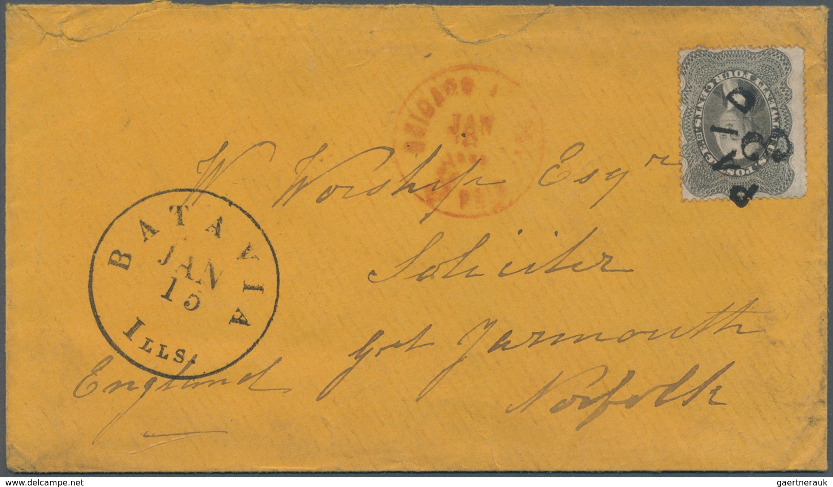 12643 Vereinigte Staaten Von Amerika: 1861. Envelope (minor Opening Faults) Addressed To England Bearing S - Autres & Non Classés