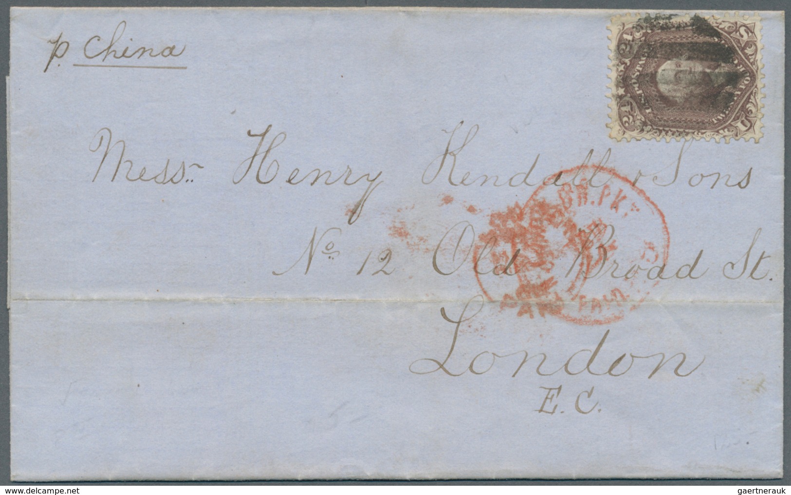 12644 Vereinigte Staaten Von Amerika: 1862, 24c. Brown Lilac, Single Franking On (folded) Lettersheet From - Sonstige & Ohne Zuordnung